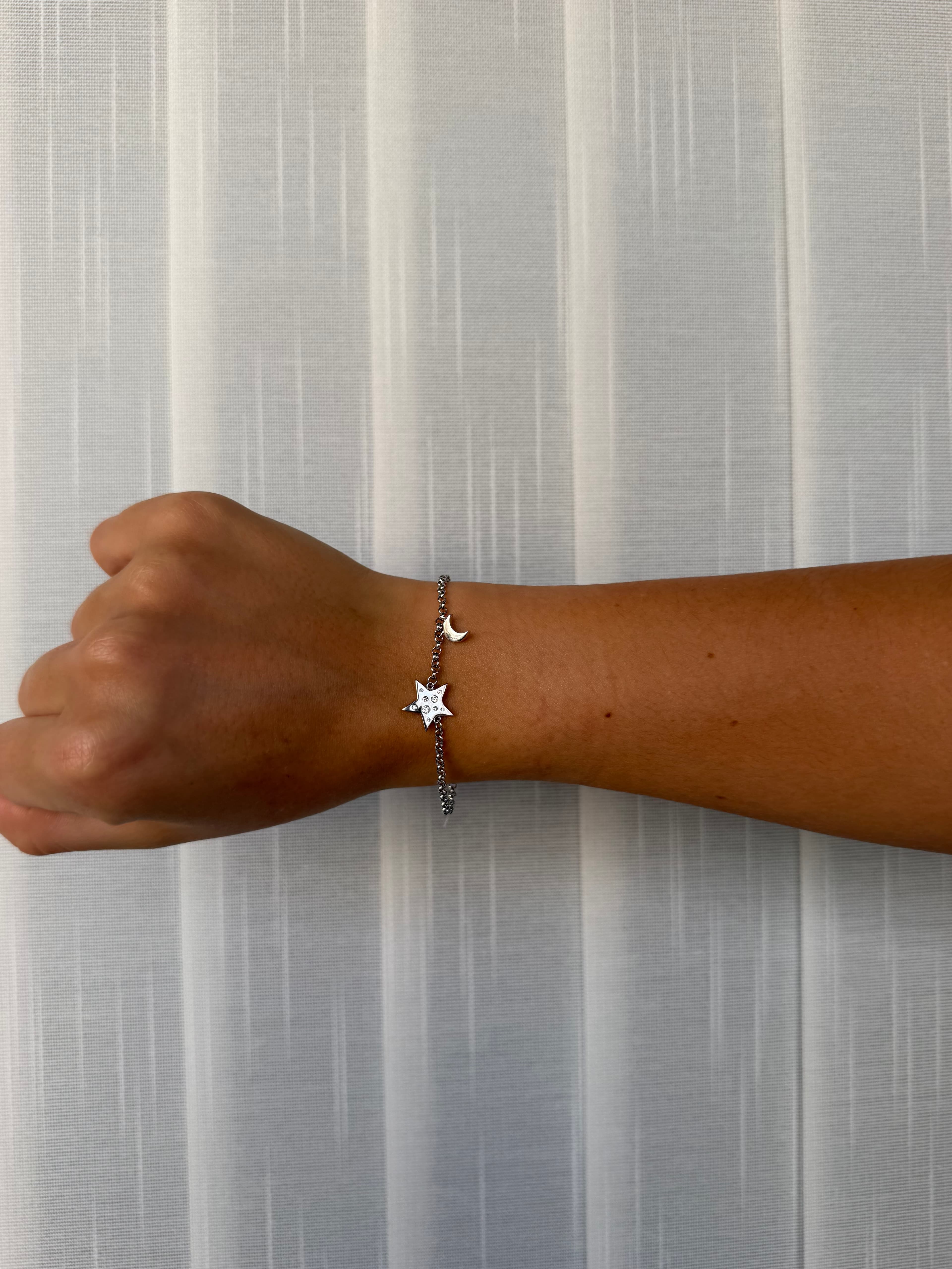 Pulsera estrella y luna
